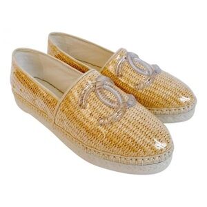 Worn twice Chanel leather and PVC espadrilles